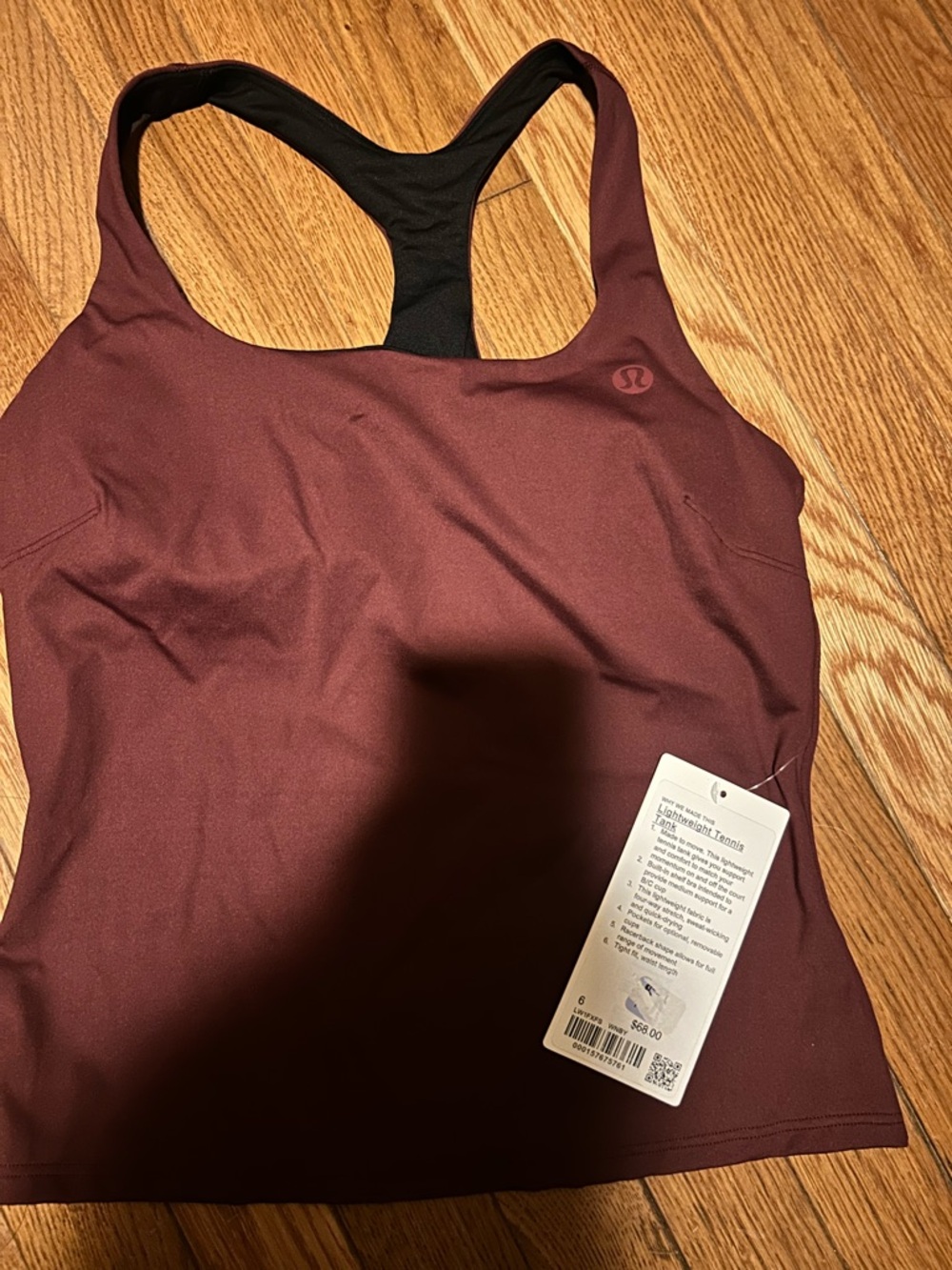 lululemon athletica Women's Tank Top - Burgundy with Black Back
